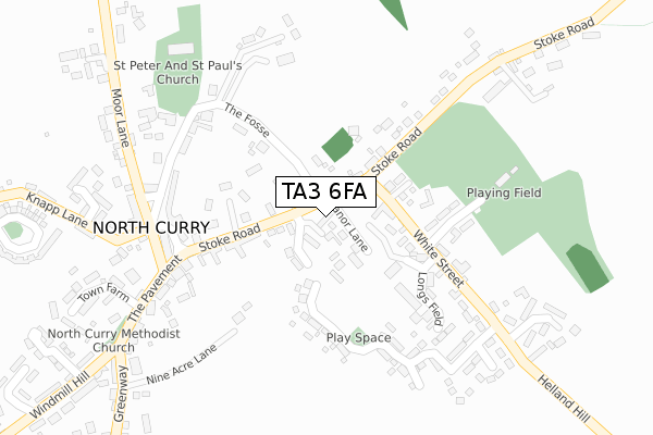 TA3 6FA map - large scale - OS Open Zoomstack (Ordnance Survey)