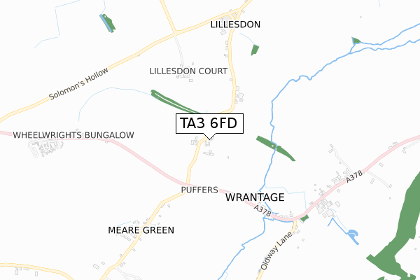 TA3 6FD map - small scale - OS Open Zoomstack (Ordnance Survey) TA3 6FD map - small scale - OS Open Zoomstack (Ordnance Survey)