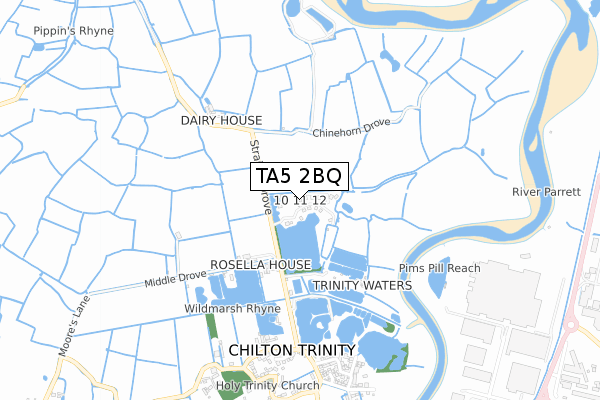TA5 2BQ map - small scale - OS Open Zoomstack (Ordnance Survey) TA5 2BQ map - small scale - OS Open Zoomstack (Ordnance Survey)