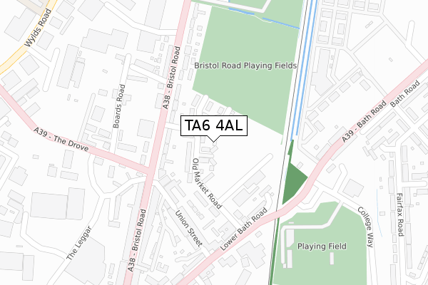 TA6 4AL map - large scale - OS Open Zoomstack (Ordnance Survey)