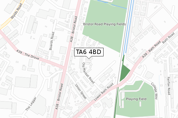 TA6 4BD map - large scale - OS Open Zoomstack (Ordnance Survey)