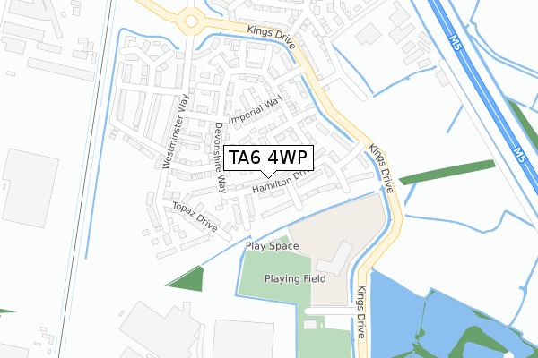 TA6 4WP map - large scale - OS Open Zoomstack (Ordnance Survey)
