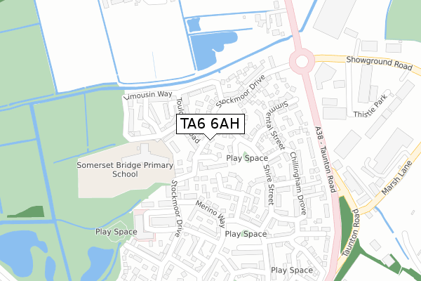 TA6 6AH map - large scale - OS Open Zoomstack (Ordnance Survey)