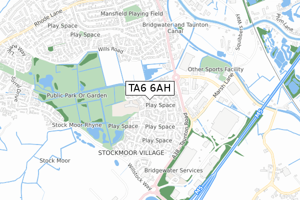 TA6 6AH map - small scale - OS Open Zoomstack (Ordnance Survey)