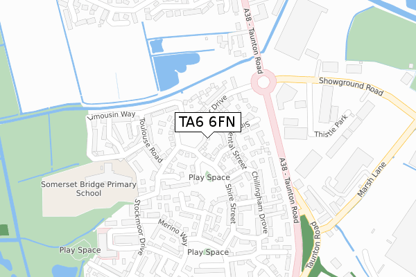 TA6 6FN map - large scale - OS Open Zoomstack (Ordnance Survey)