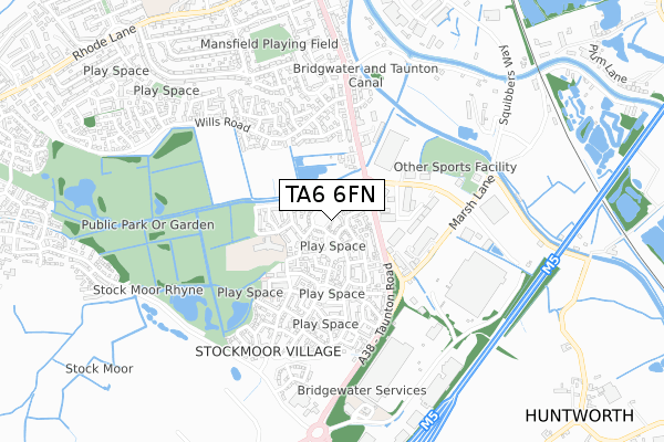 TA6 6FN map - small scale - OS Open Zoomstack (Ordnance Survey)