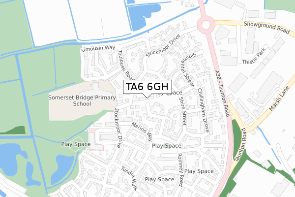 TA6 6GH map - large scale - OS Open Zoomstack (Ordnance Survey)