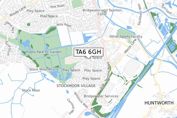 TA6 6GH map - small scale - OS Open Zoomstack (Ordnance Survey)