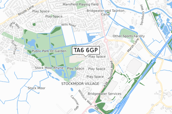 TA6 6GP map - small scale - OS Open Zoomstack (Ordnance Survey)