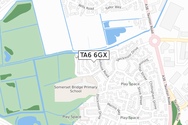TA6 6GX map - large scale - OS Open Zoomstack (Ordnance Survey)