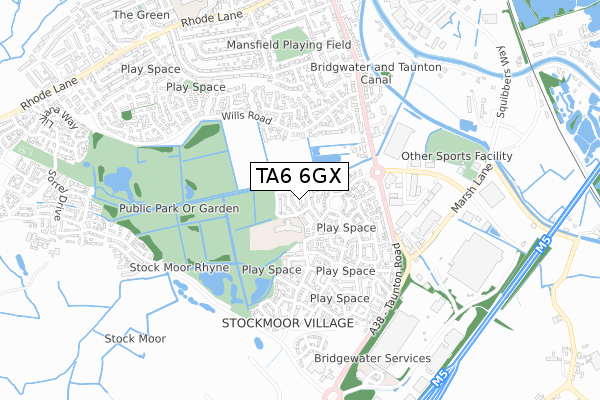 TA6 6GX map - small scale - OS Open Zoomstack (Ordnance Survey)