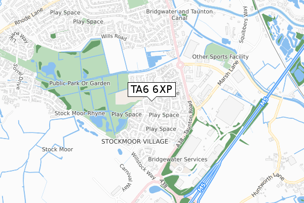 TA6 6XP map - small scale - OS Open Zoomstack (Ordnance Survey)