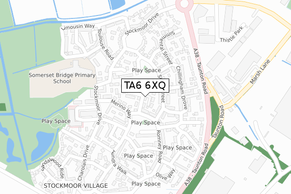 TA6 6XQ map - large scale - OS Open Zoomstack (Ordnance Survey)