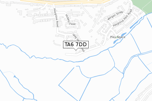 TA6 7DD map - large scale - OS Open Zoomstack (Ordnance Survey)