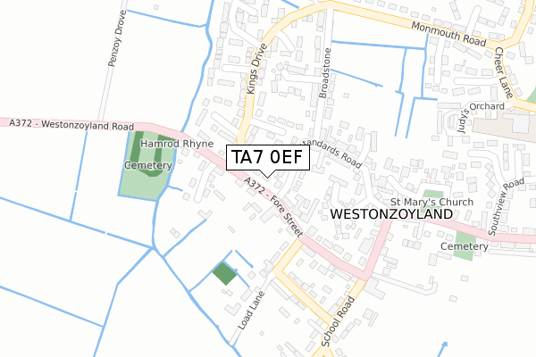 TA7 0EF map - large scale - OS Open Zoomstack (Ordnance Survey)