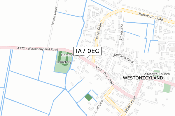 TA7 0EG map - large scale - OS Open Zoomstack (Ordnance Survey)