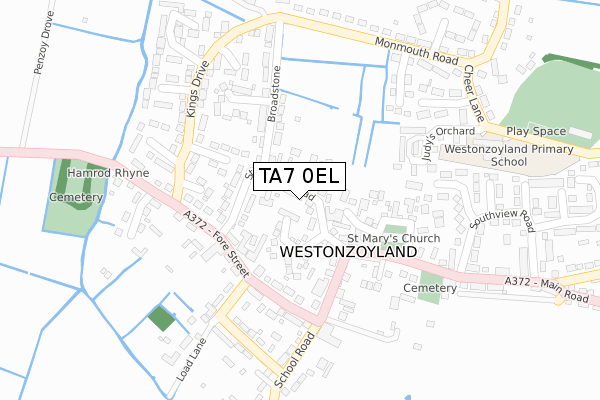 TA7 0EL map - large scale - OS Open Zoomstack (Ordnance Survey)