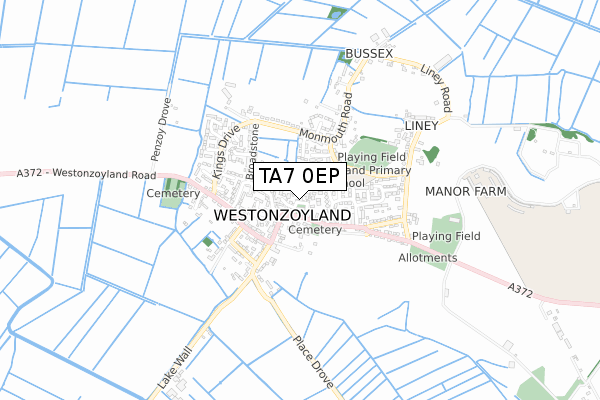 TA7 0EP map - small scale - OS Open Zoomstack (Ordnance Survey)