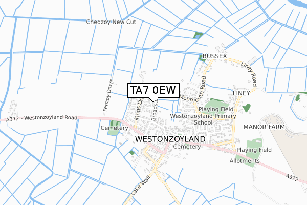 TA7 0EW map - small scale - OS Open Zoomstack (Ordnance Survey)