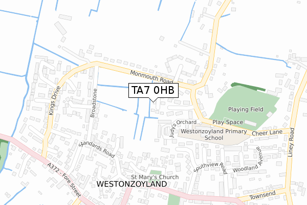TA7 0HB map - large scale - OS Open Zoomstack (Ordnance Survey)