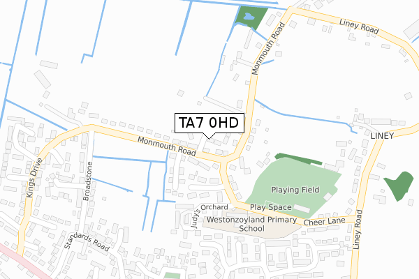 TA7 0HD map - large scale - OS Open Zoomstack (Ordnance Survey)