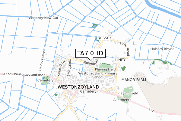 TA7 0HD map - small scale - OS Open Zoomstack (Ordnance Survey)