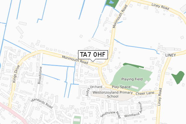 TA7 0HF map - large scale - OS Open Zoomstack (Ordnance Survey)