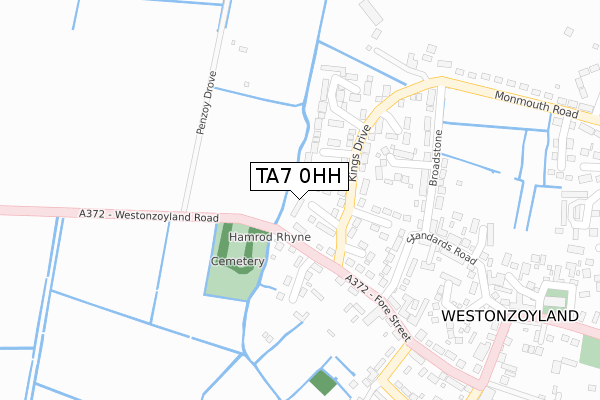 TA7 0HH map - large scale - OS Open Zoomstack (Ordnance Survey)