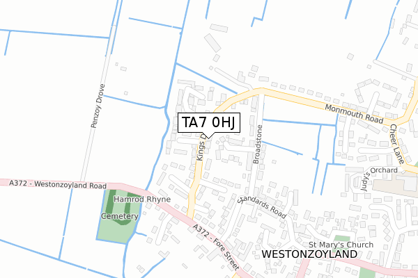TA7 0HJ map - large scale - OS Open Zoomstack (Ordnance Survey)