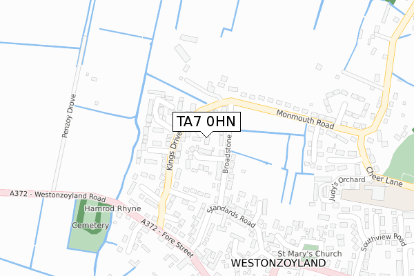 TA7 0HN map - large scale - OS Open Zoomstack (Ordnance Survey)