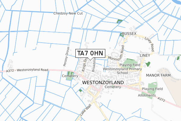 TA7 0HN map - small scale - OS Open Zoomstack (Ordnance Survey)