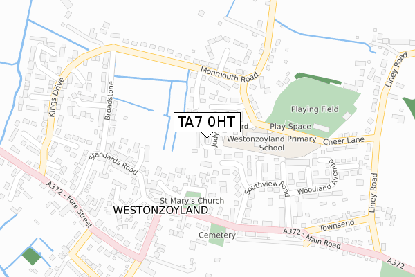 TA7 0HT map - large scale - OS Open Zoomstack (Ordnance Survey)