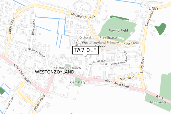 TA7 0LF map - large scale - OS Open Zoomstack (Ordnance Survey)