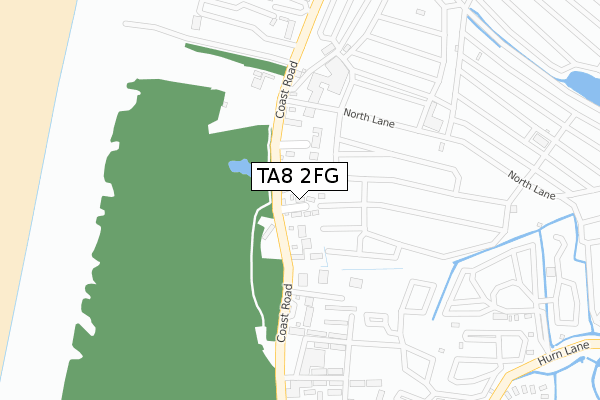 TA8 2FG map - large scale - OS Open Zoomstack (Ordnance Survey)