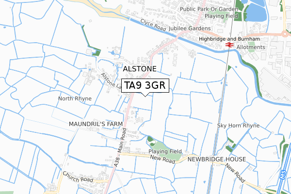 TA9 3GR map - small scale - OS Open Zoomstack (Ordnance Survey)