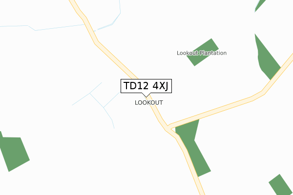 TD12 4XJ map - large scale - OS Open Zoomstack (Ordnance Survey)