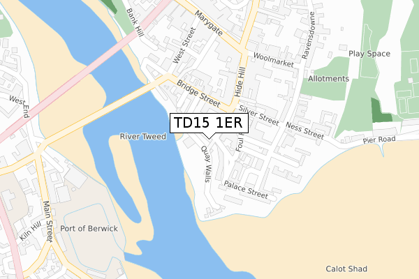 TD15 1ER map - large scale - OS Open Zoomstack (Ordnance Survey)