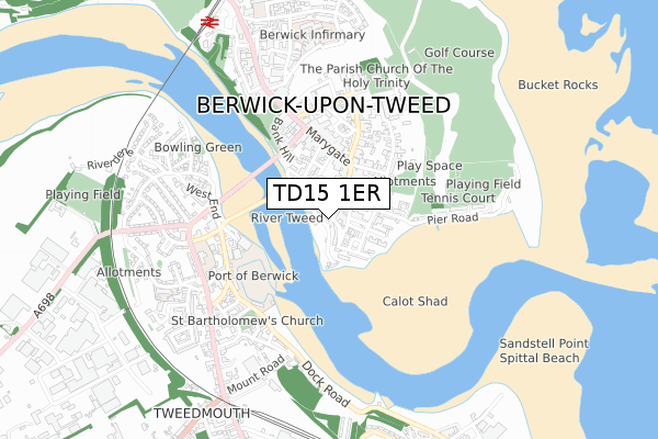 TD15 1ER map - small scale - OS Open Zoomstack (Ordnance Survey)