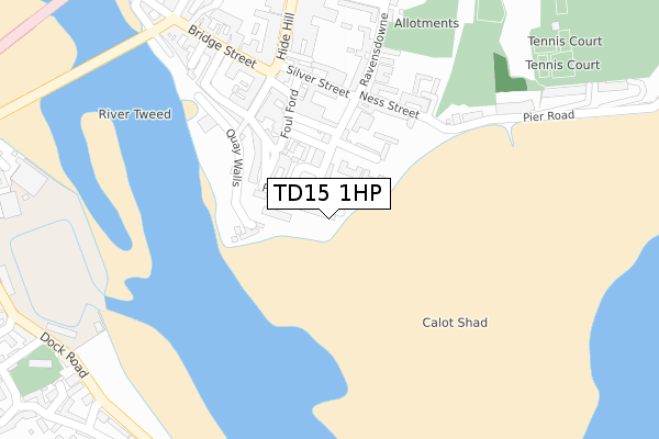 TD15 1HP map - large scale - OS Open Zoomstack (Ordnance Survey)