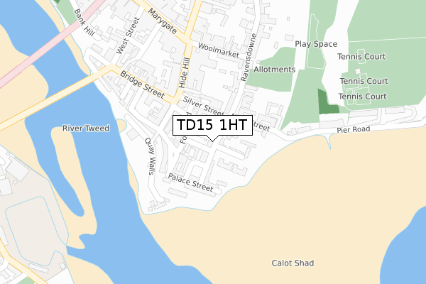 TD15 1HT map - large scale - OS Open Zoomstack (Ordnance Survey)