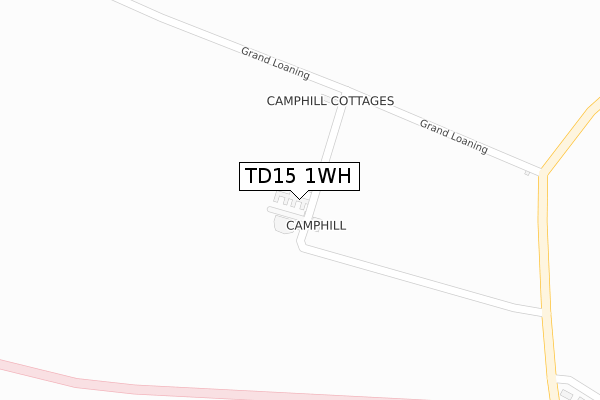 TD15 1WH map - large scale - OS Open Zoomstack (Ordnance Survey)