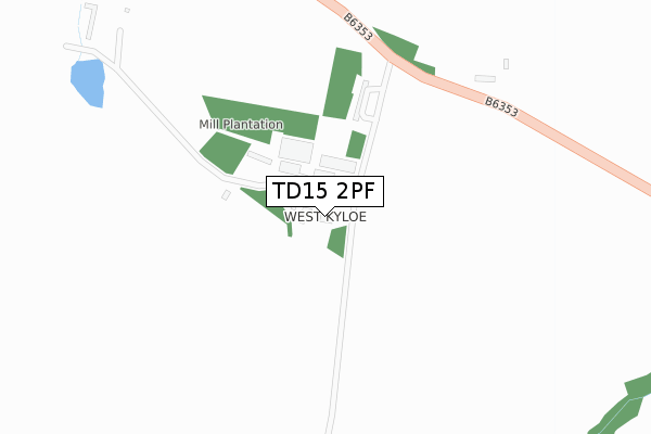 TD15 2PF map - large scale - OS Open Zoomstack (Ordnance Survey)