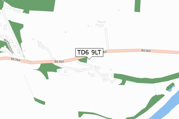 TD6 9LT map - large scale - OS Open Zoomstack (Ordnance Survey)