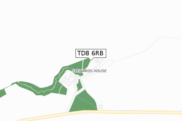 TD8 6RB map - large scale - OS Open Zoomstack (Ordnance Survey)