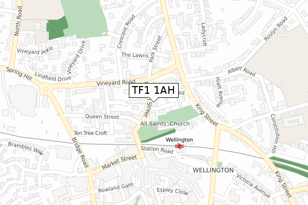 TF1 1AH map - large scale - OS Open Zoomstack (Ordnance Survey) TF1 1AH map - large scale - OS Open Zoomstack (Ordnance Survey)