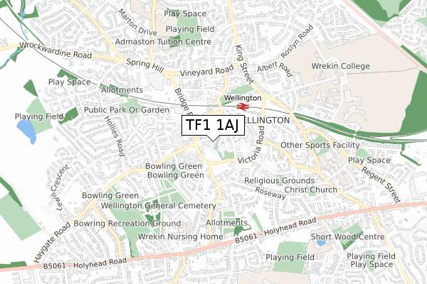 TF1 1AJ map - small scale - OS Open Zoomstack (Ordnance Survey) TF1 1AJ map - small scale - OS Open Zoomstack (Ordnance Survey)