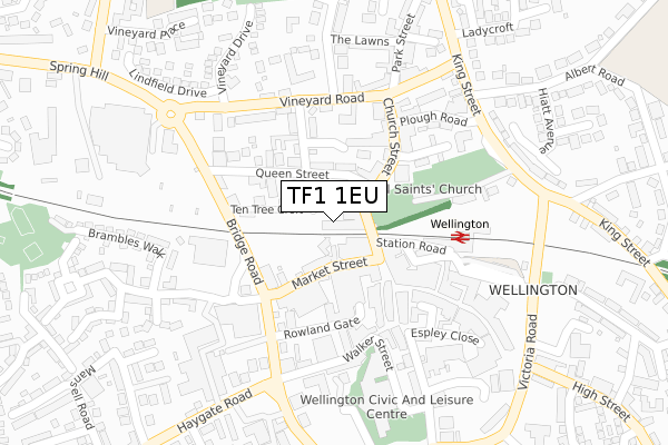 TF1 1EU map - large scale - OS Open Zoomstack (Ordnance Survey) TF1 1EU map - large scale - OS Open Zoomstack (Ordnance Survey)