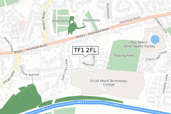 TF1 2FL map - large scale - OS Open Zoomstack (Ordnance Survey)