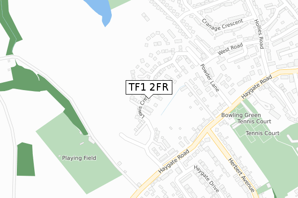 TF1 2FR map - large scale - OS Open Zoomstack (Ordnance Survey)