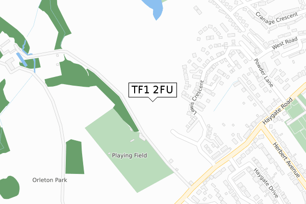 TF1 2FU map - large scale - OS Open Zoomstack (Ordnance Survey)